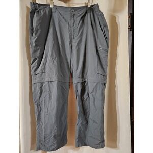 Columbia Omni Shade Convertible Hiking Cargo Pants Gray Mens 44x28 Camp Gorpcore